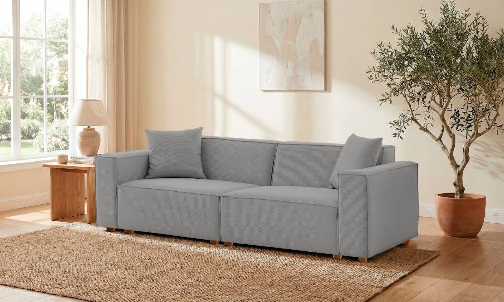 Asana Üçlü Fitilli Kadife Gri - 3