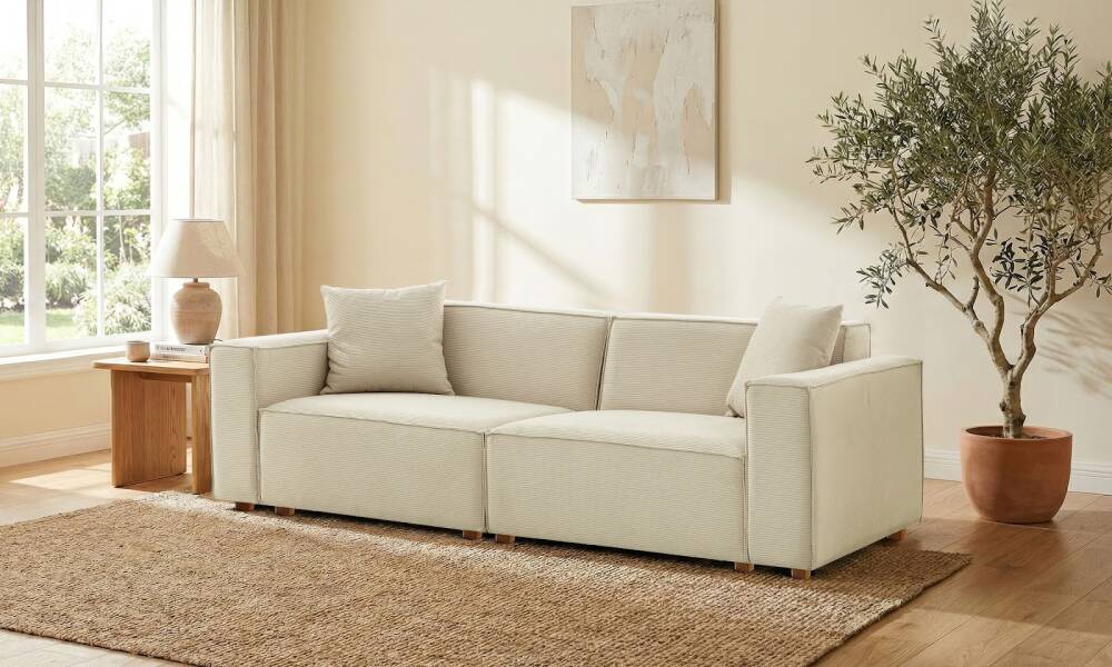 Asana Üçlü Fitilli Kadife Krem - 3