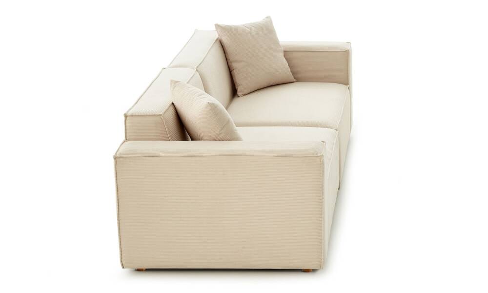 Asana Üçlü Fitilli Kadife Krem - 8