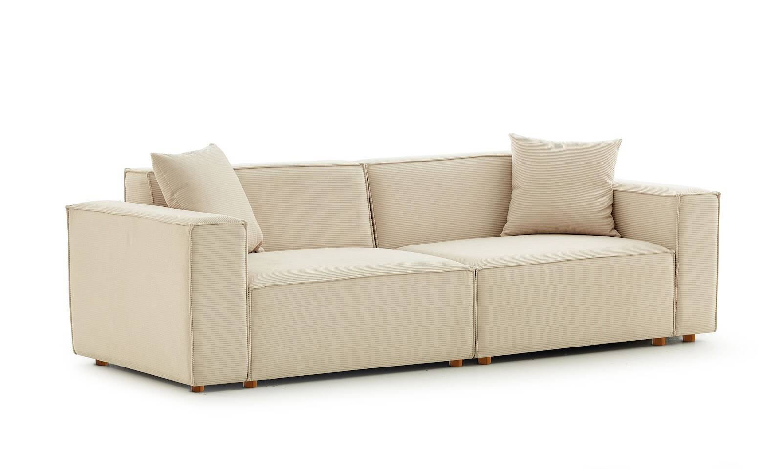 Asana Üçlü Fitilli Kadife Krem - 4