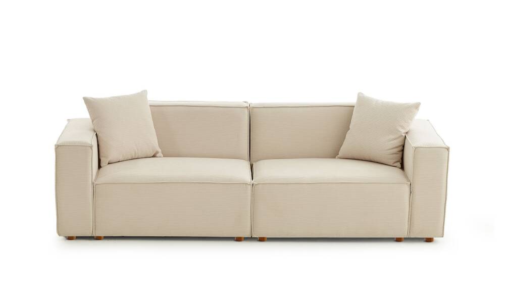 Asana Üçlü Fitilli Kadife Krem - 5