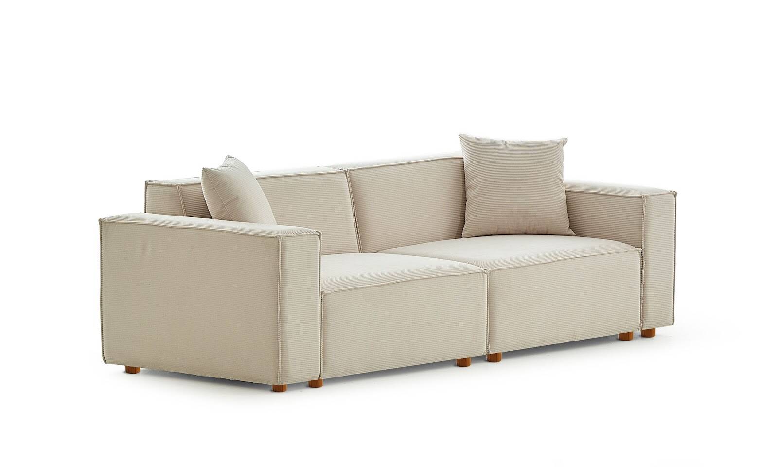 Asana Üçlü Fitilli Kadife Krem - 6