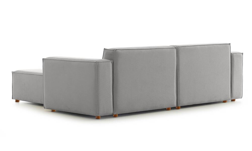 Asana Üçlü Puf Fitilli Kadife Gri - 7