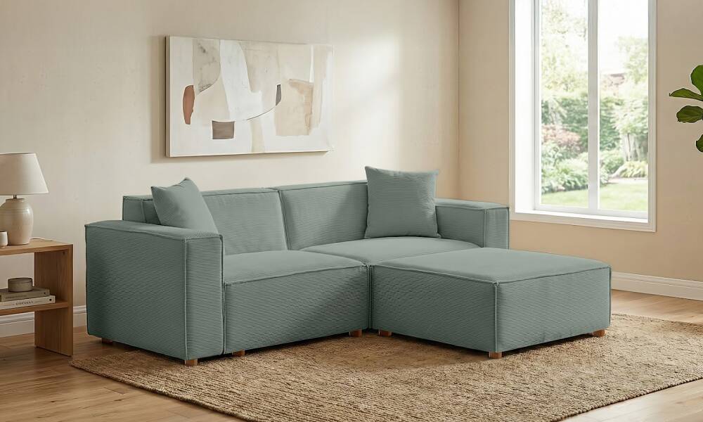 Asana Üçlü Puf Fitilli Kadife Pastel Mavi (1)