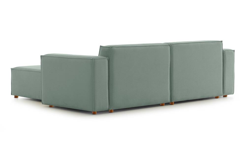 Asana Üçlü Puf Fitilli Kadife Pastel Mavi - 6