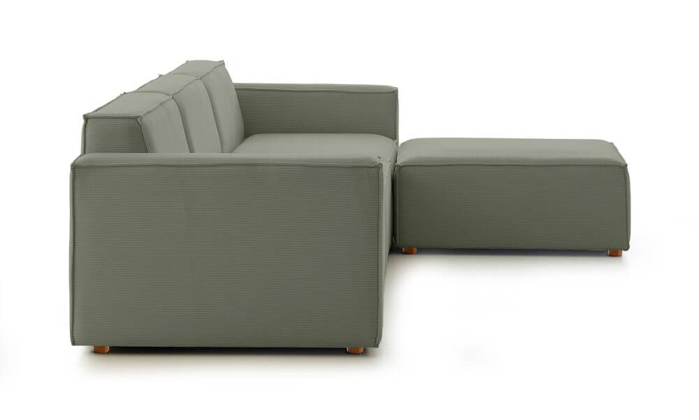 Asana Üçlü Puf Fitilli Kadife Su Yeşili - 5