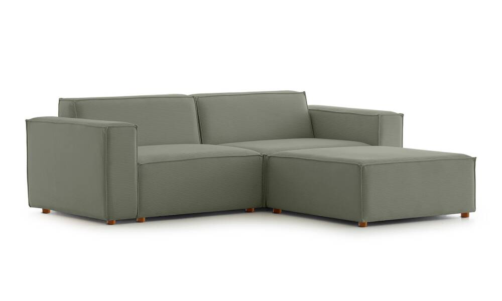 Asana Üçlü Puf Fitilli Kadife Su Yeşili - 4