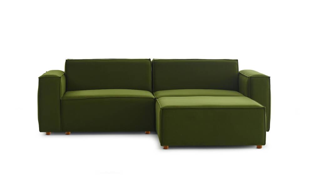 Asana Üçlü Puf Kadife Yeşil