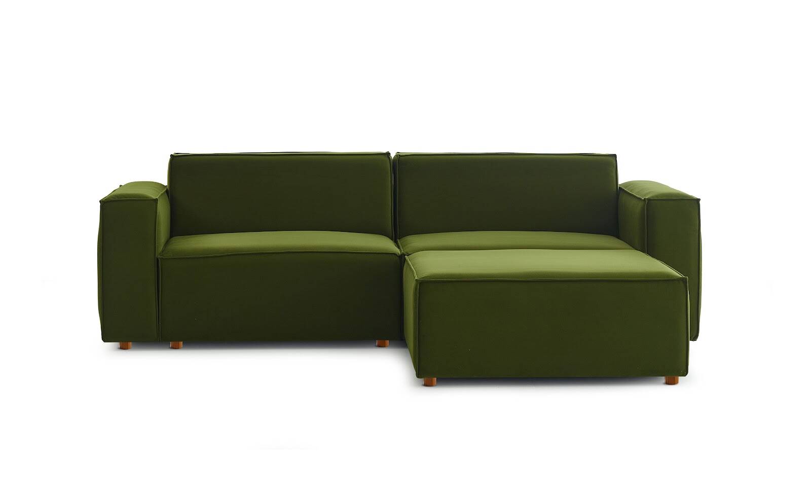 Asana Üçlü Puf Kadife Yeşil - 1