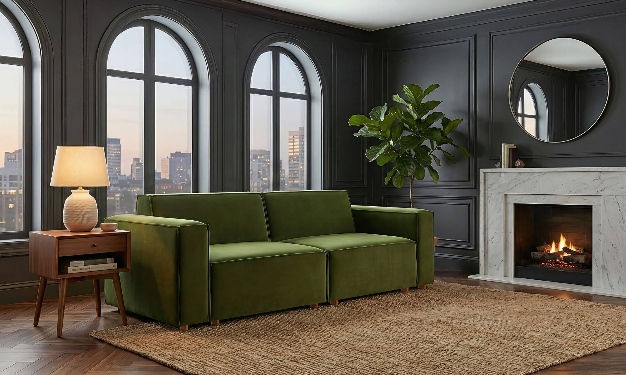 Asana Üçlü - Kadife - 2