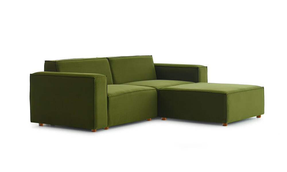 Asana Üçlü ve Puf - Kadife - 3