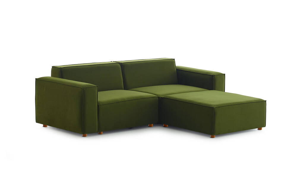 Asana Üçlü ve Puf - Kadife