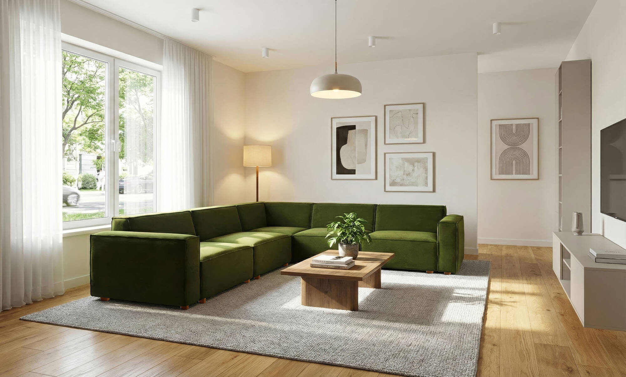 Asana 4 Tekli Köşe - Kadife - 2