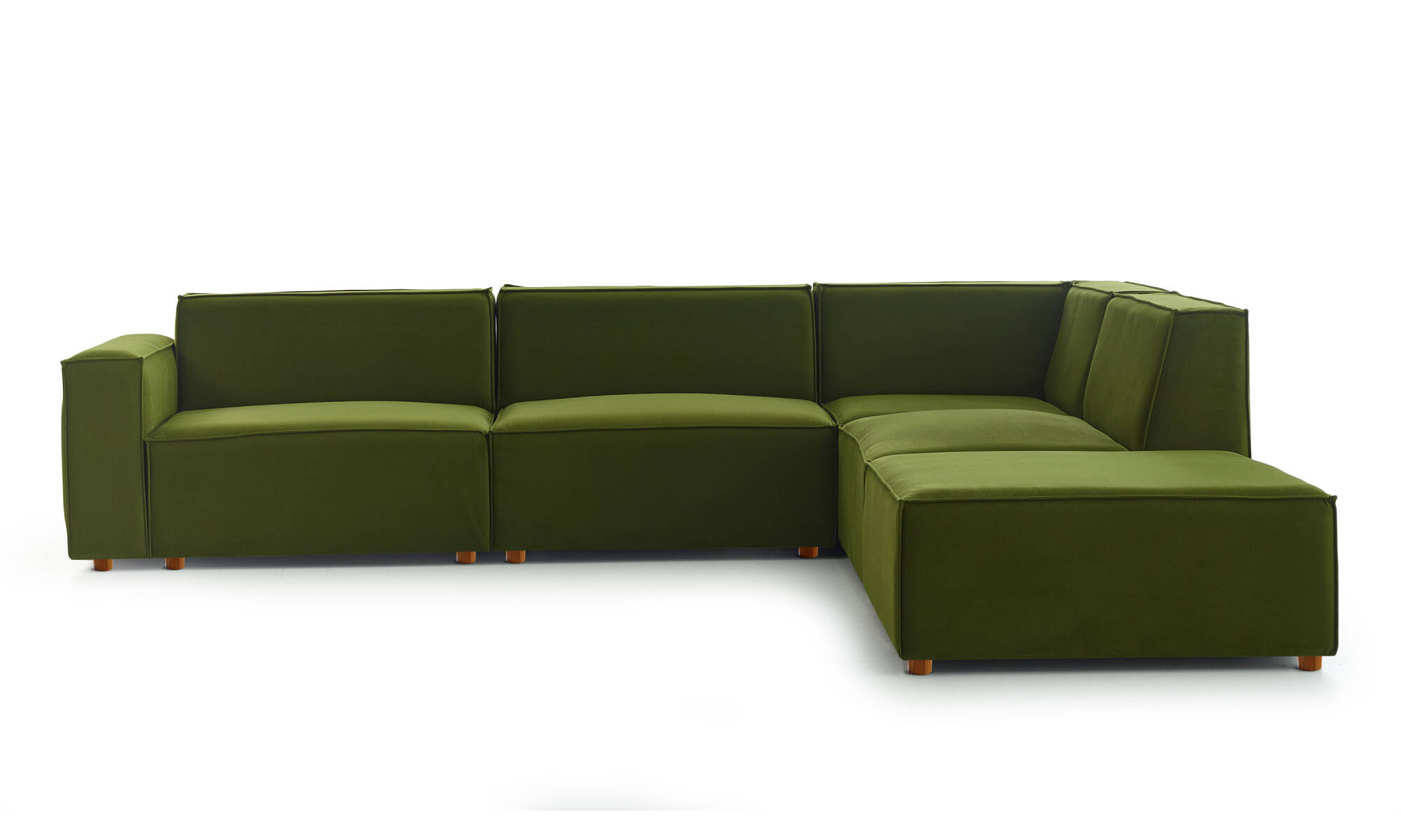 Asana 3 Tekli Köşe ve Puf - Kadife - 3