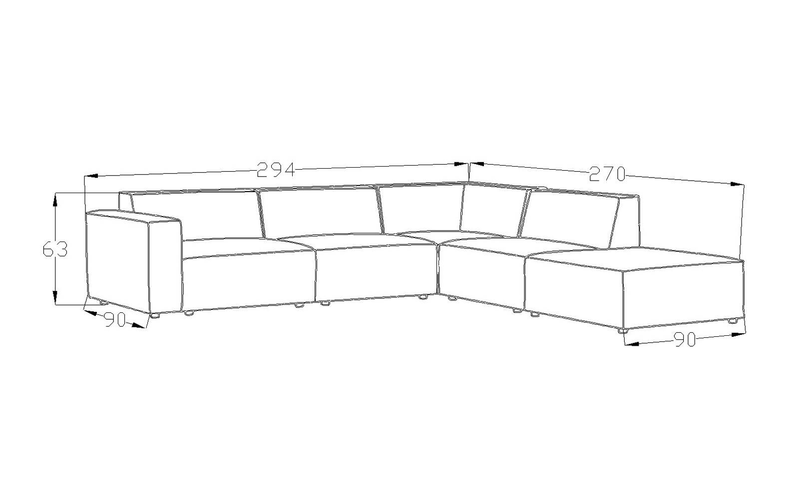 Asana 3 Tekli Köşe ve Puf - Kadife - 5