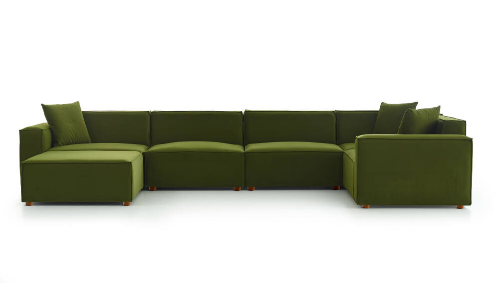 Asana 4 Tekli Köşe ve Puf - Kadife - 4