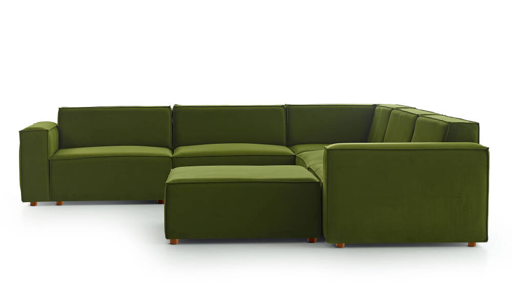 Asana 4 Tekli Köşe ve Puf - Kadife - 3