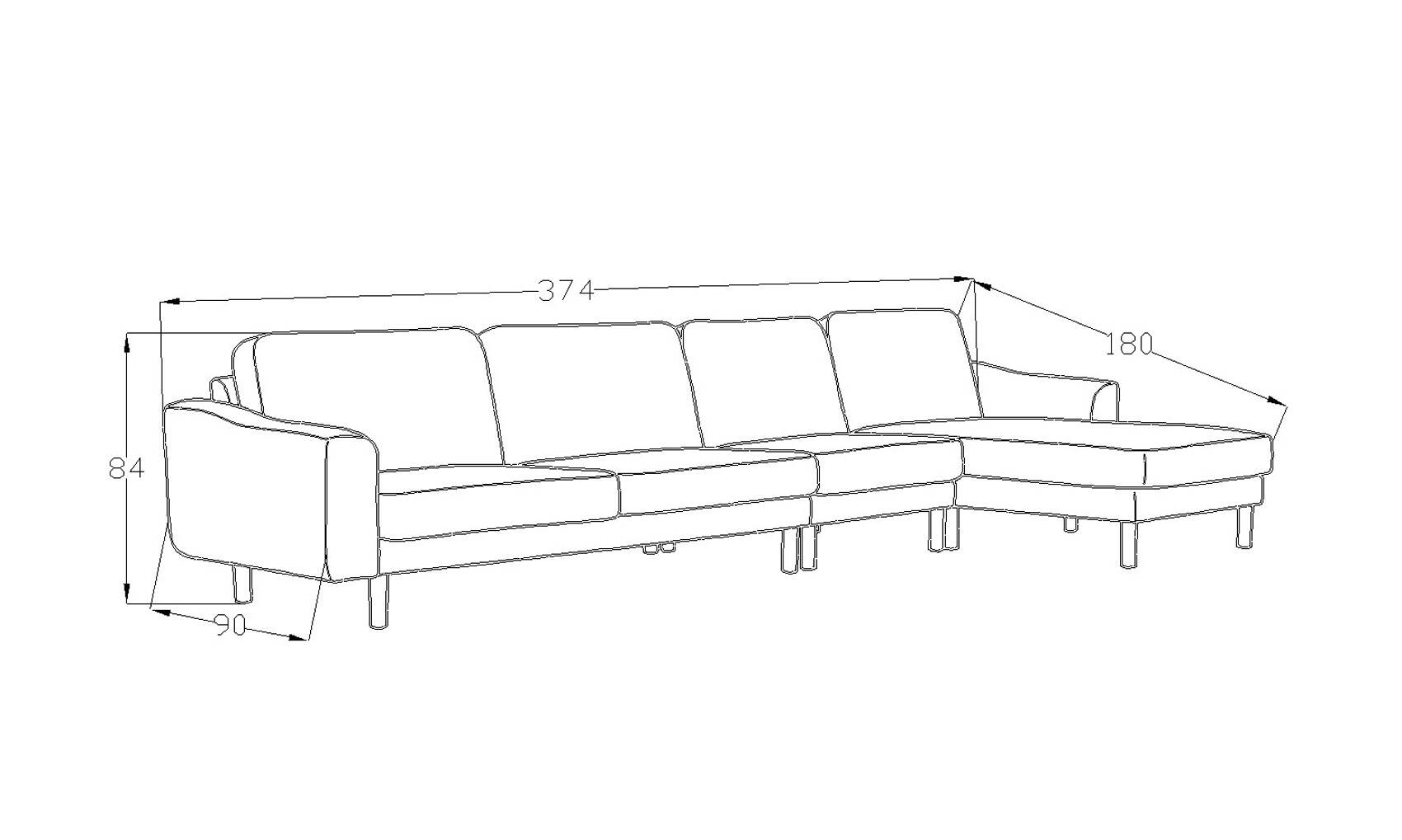 Lotus Dörtlü Uzanmalı - Fitilli Kadife - 4