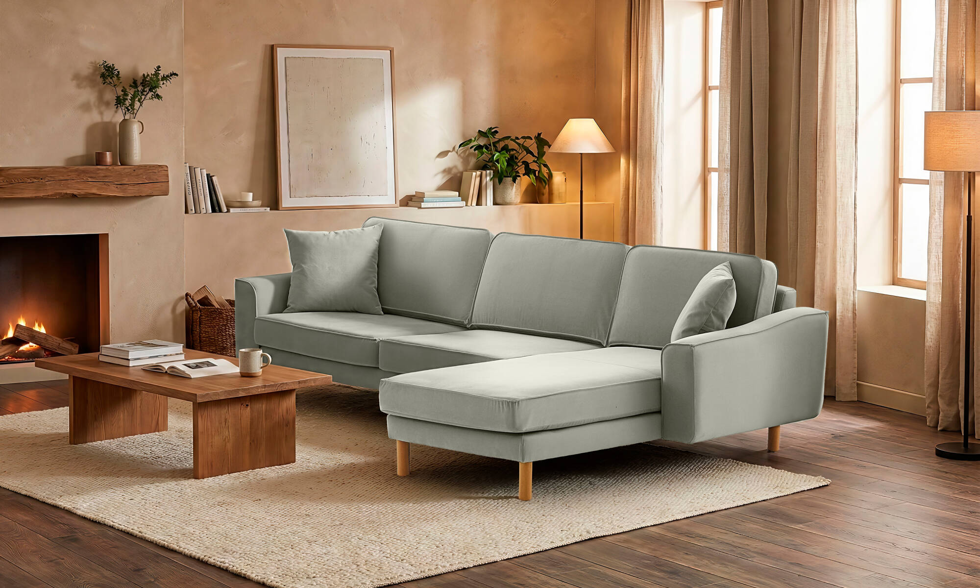 Lotus Üçlü Uzanmalı - Kadife - 2