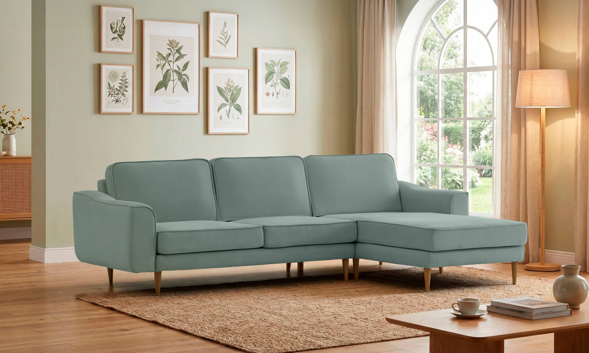 Lotus Üçlü Uzanmalı - Fitilli Kadife - 2