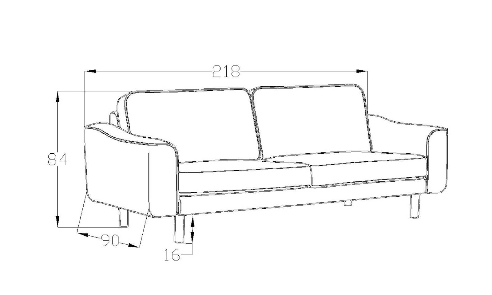 Ölçüler - Lotus Üçlü Koltuk