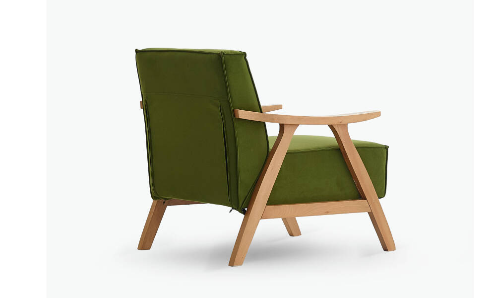 Mono Berjer Kadife Yeşil Açık ceviz - 3