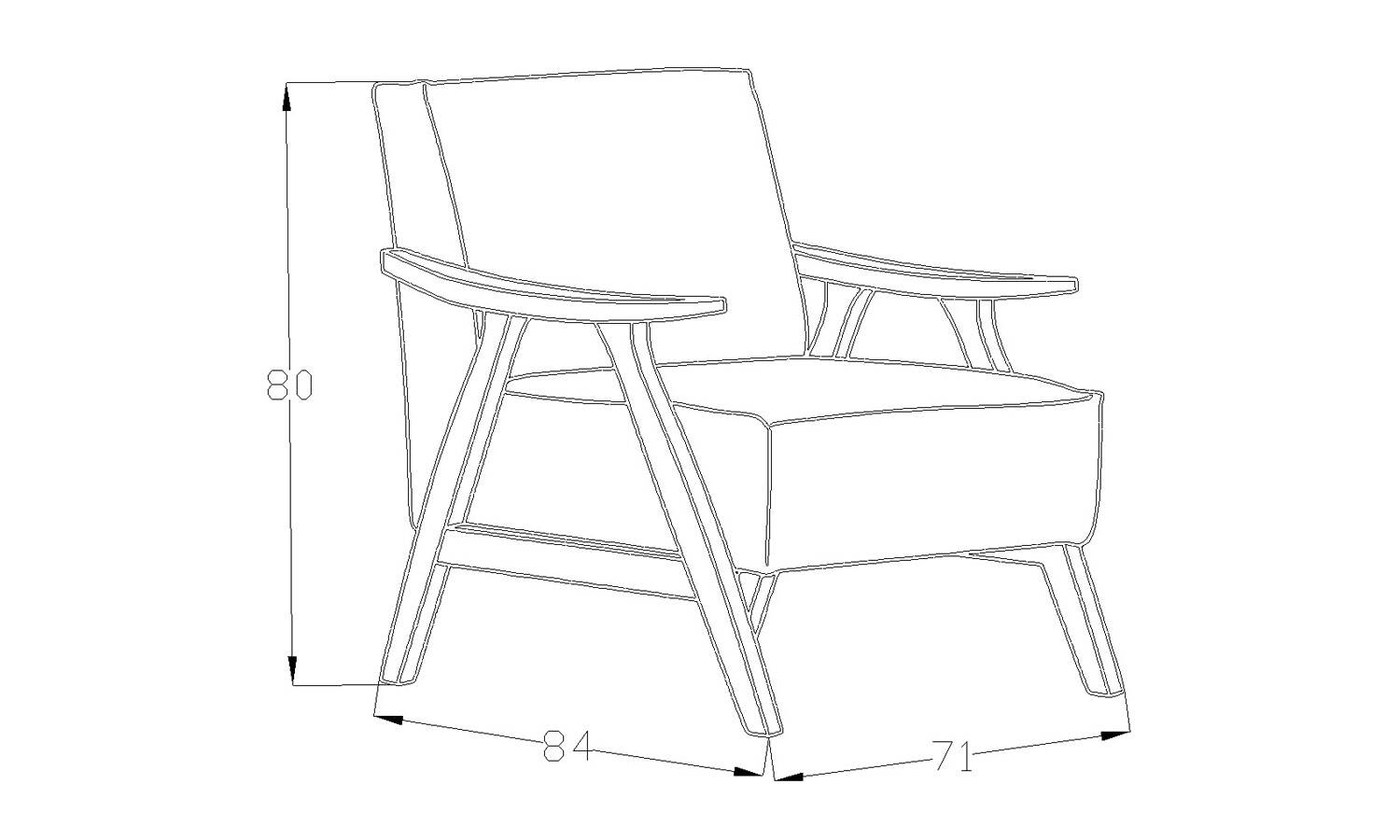 Ölçüler - Mono Bukle Antrasit Kol Açık Ceviz