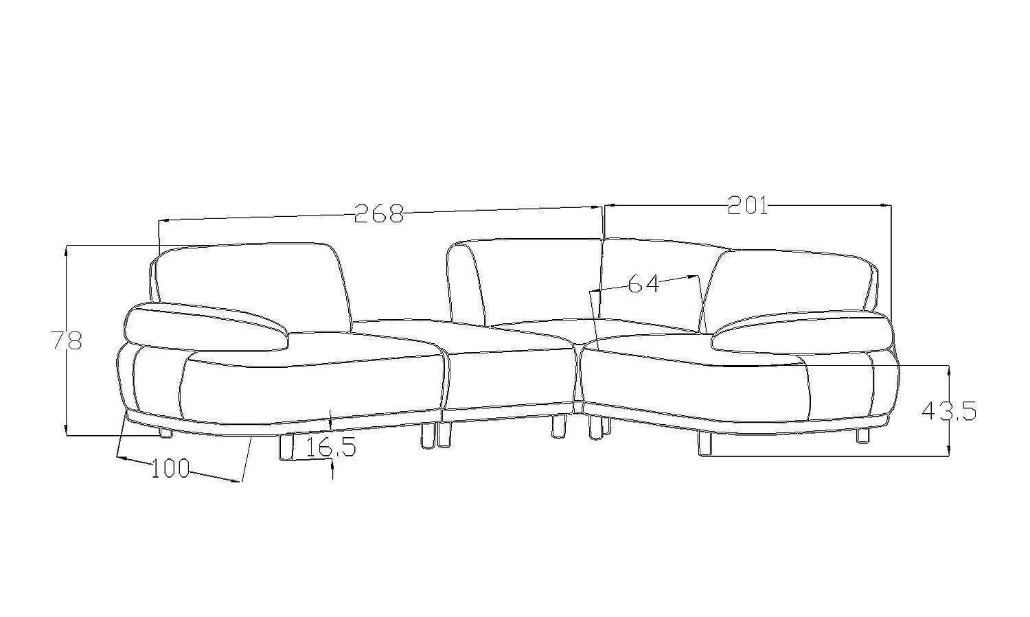 Ölçüler - Sora Köşe Koltuk