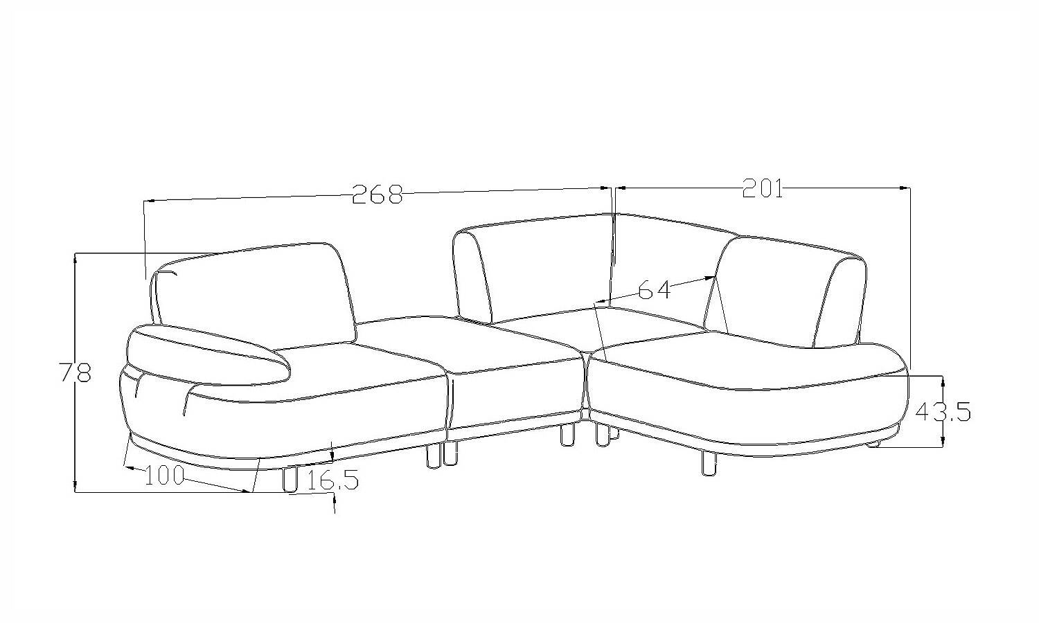 Ölçüler - Sora Köşe Koltuk