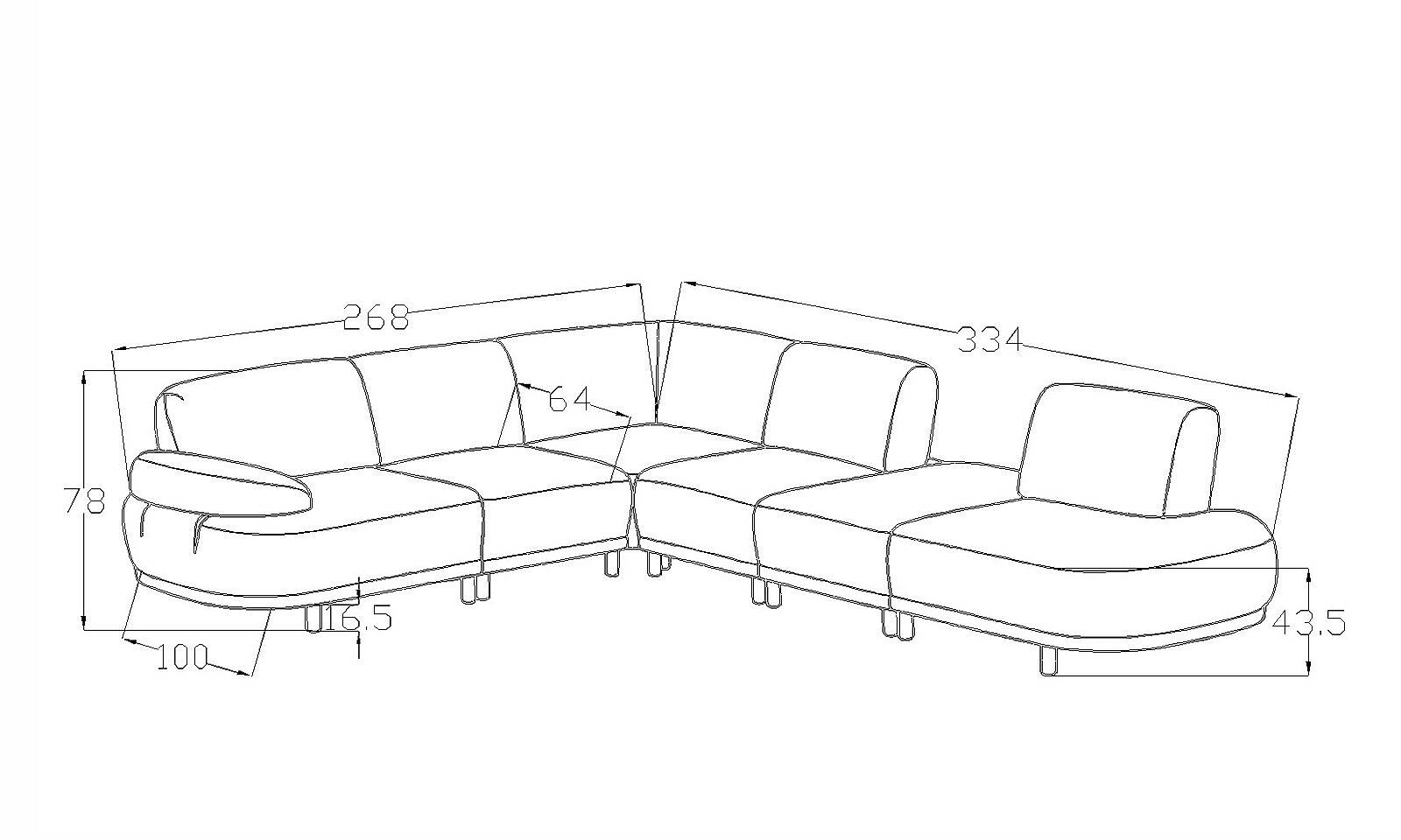 Ölçüler - Sora Köşe Koltuk