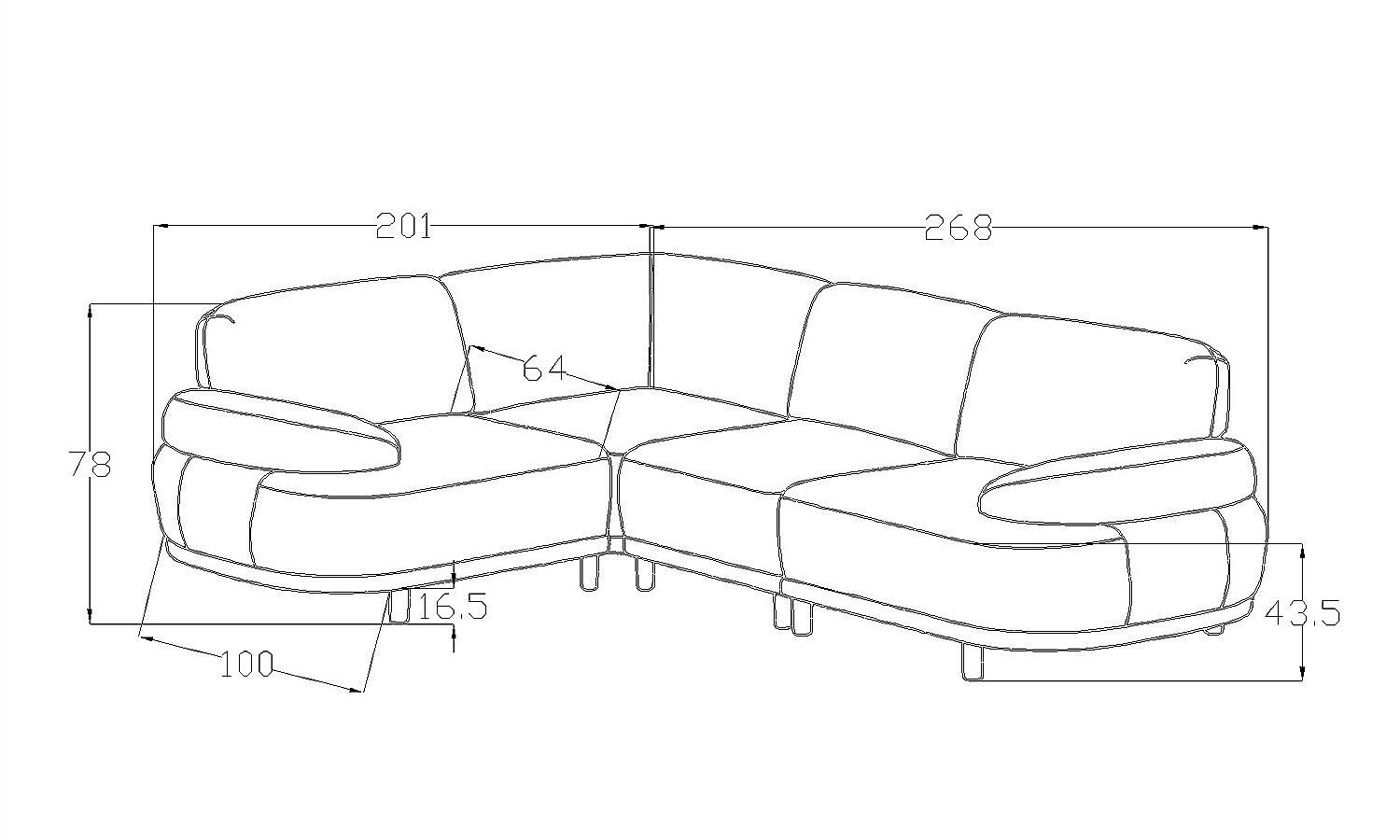 Ölçüler - Sora Köşe Koltuk