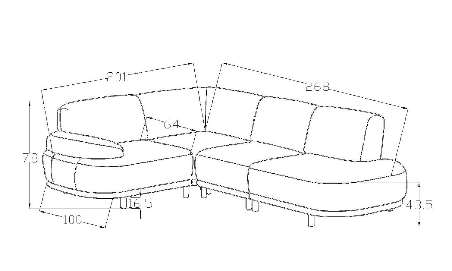 Ölçüler - Sora Köşe Koltuk