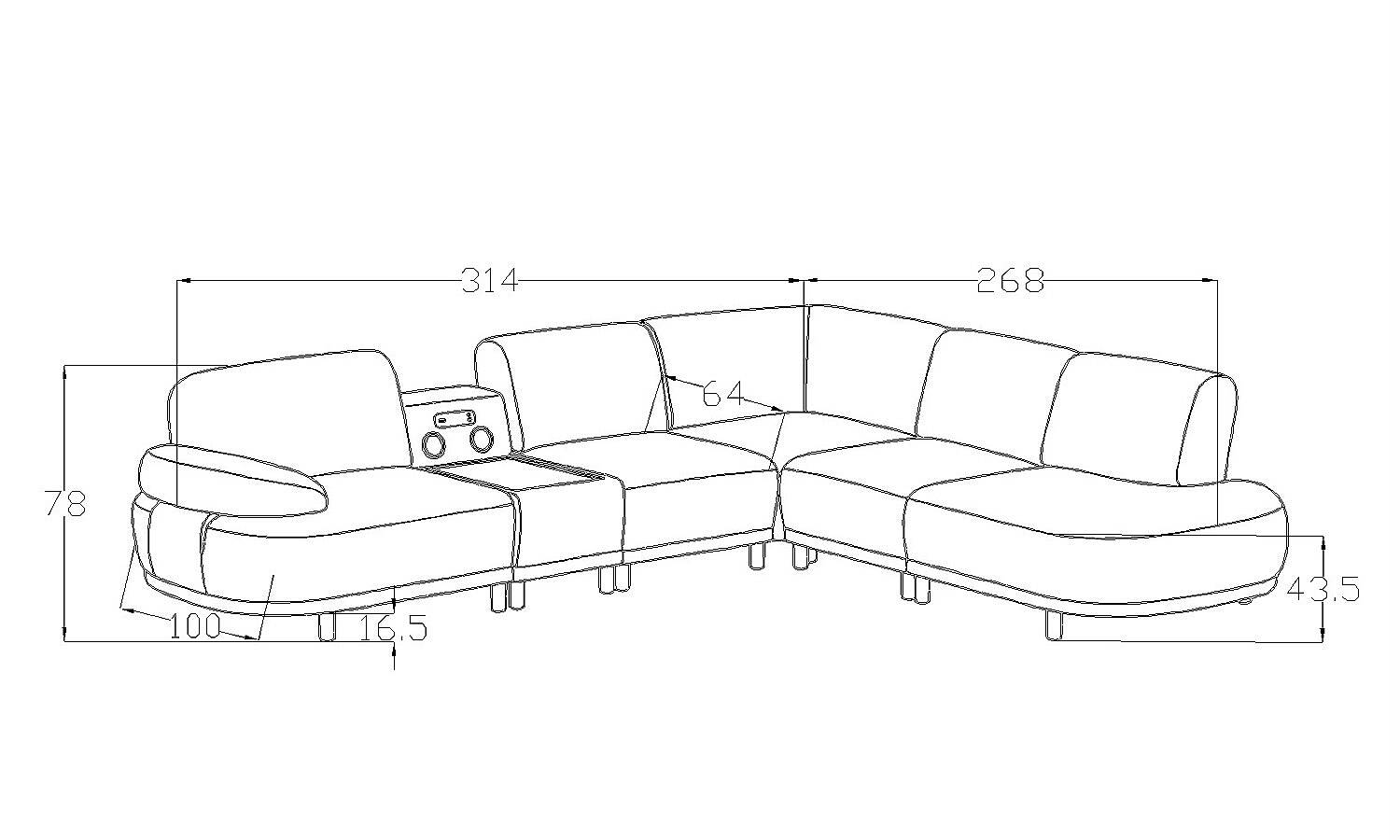 Ölçüler - Sora Köşe Koltuk