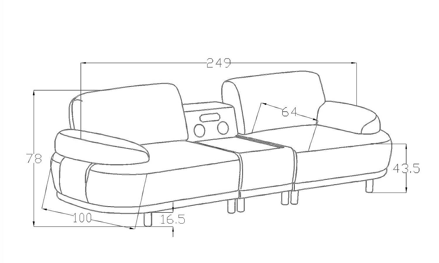 Ölçüler - Sora Üçlü Sehpalı
