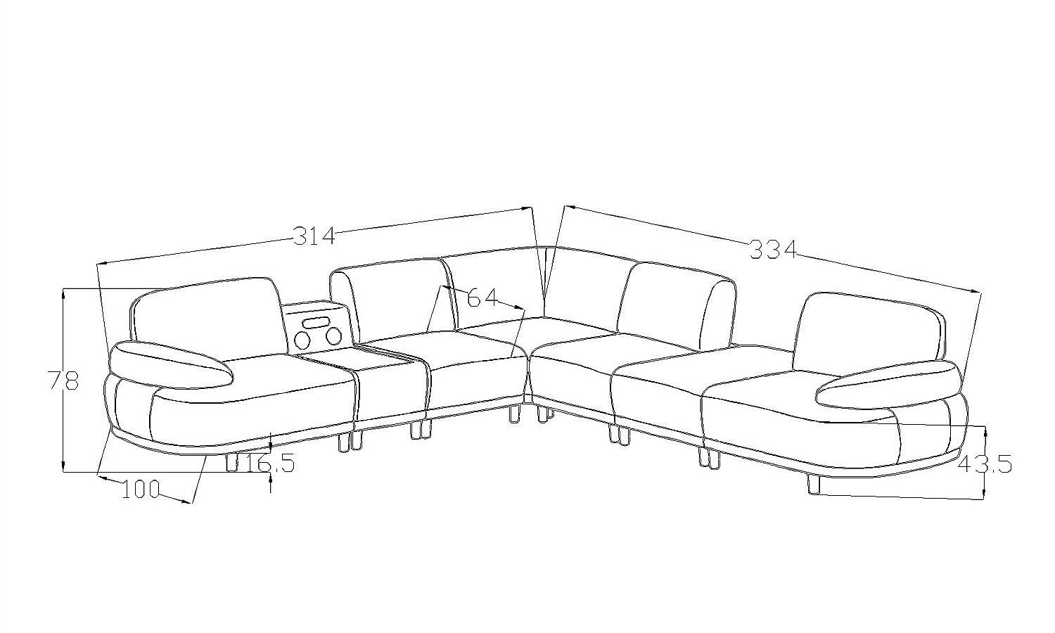 Ölçüler - Sora Köşe Koltuk