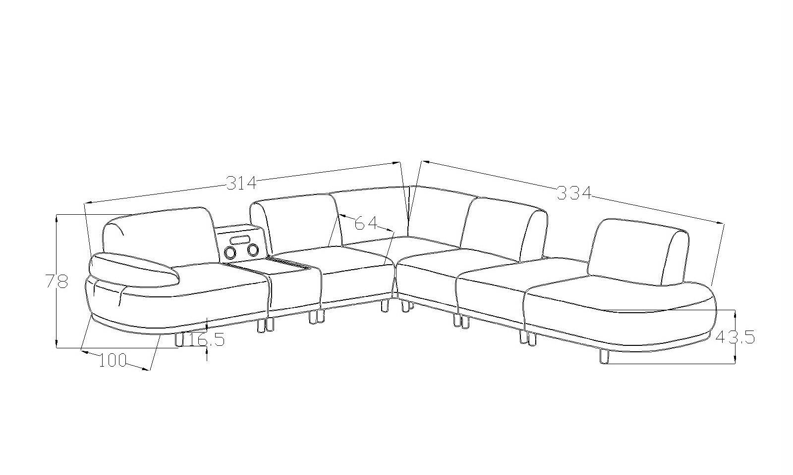Ölçüler - Sora Köşe Koltuk